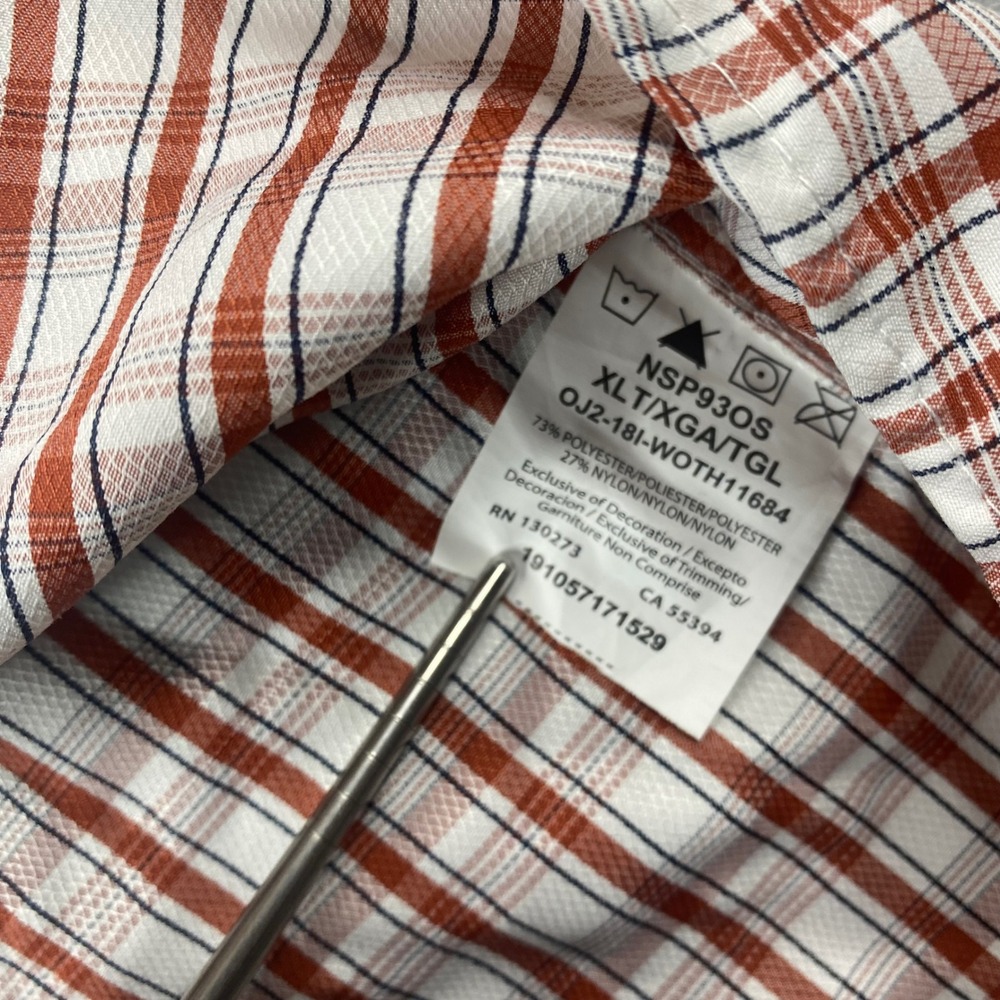 Wrangler Outdoor Mens Tall XLT Plaid Lightweight Breathable Button Down Shirt - Picture 4 of 16